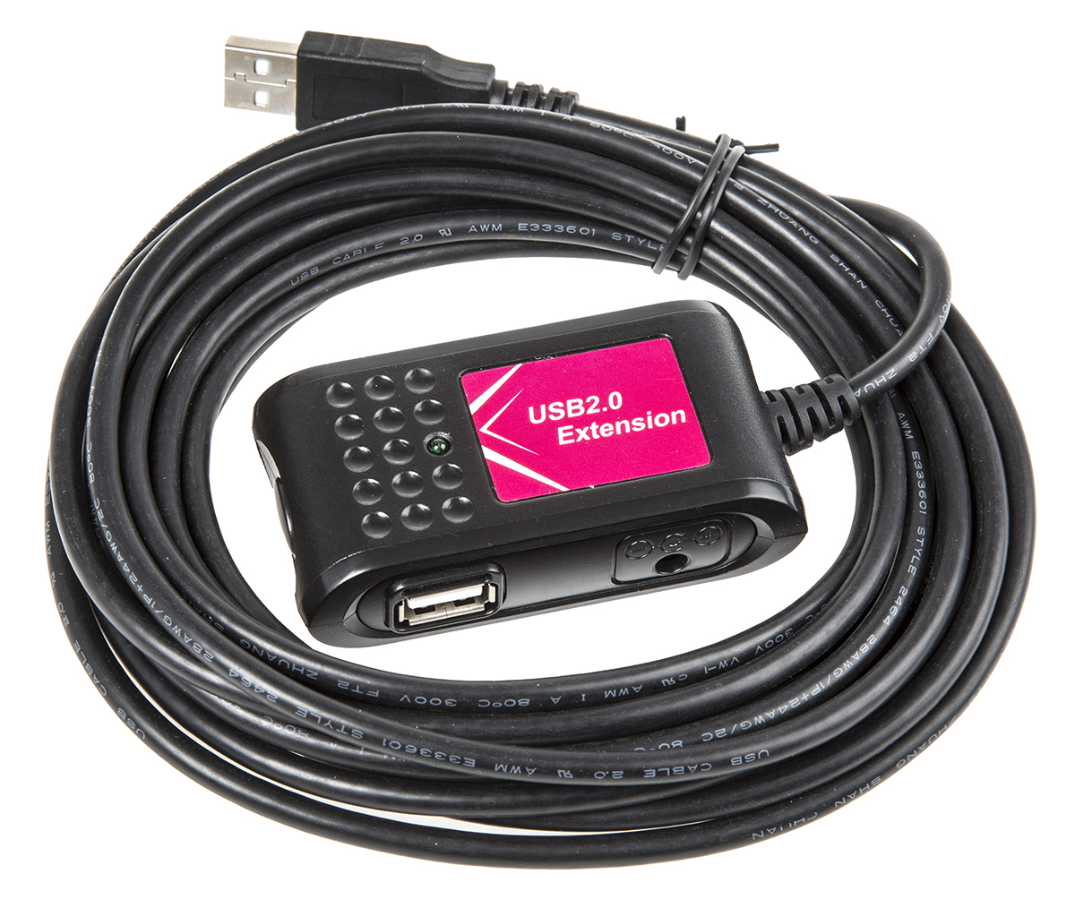 Roline 2 Port USB 2.0 USB Extension Cable, up to 5m Extension Distance