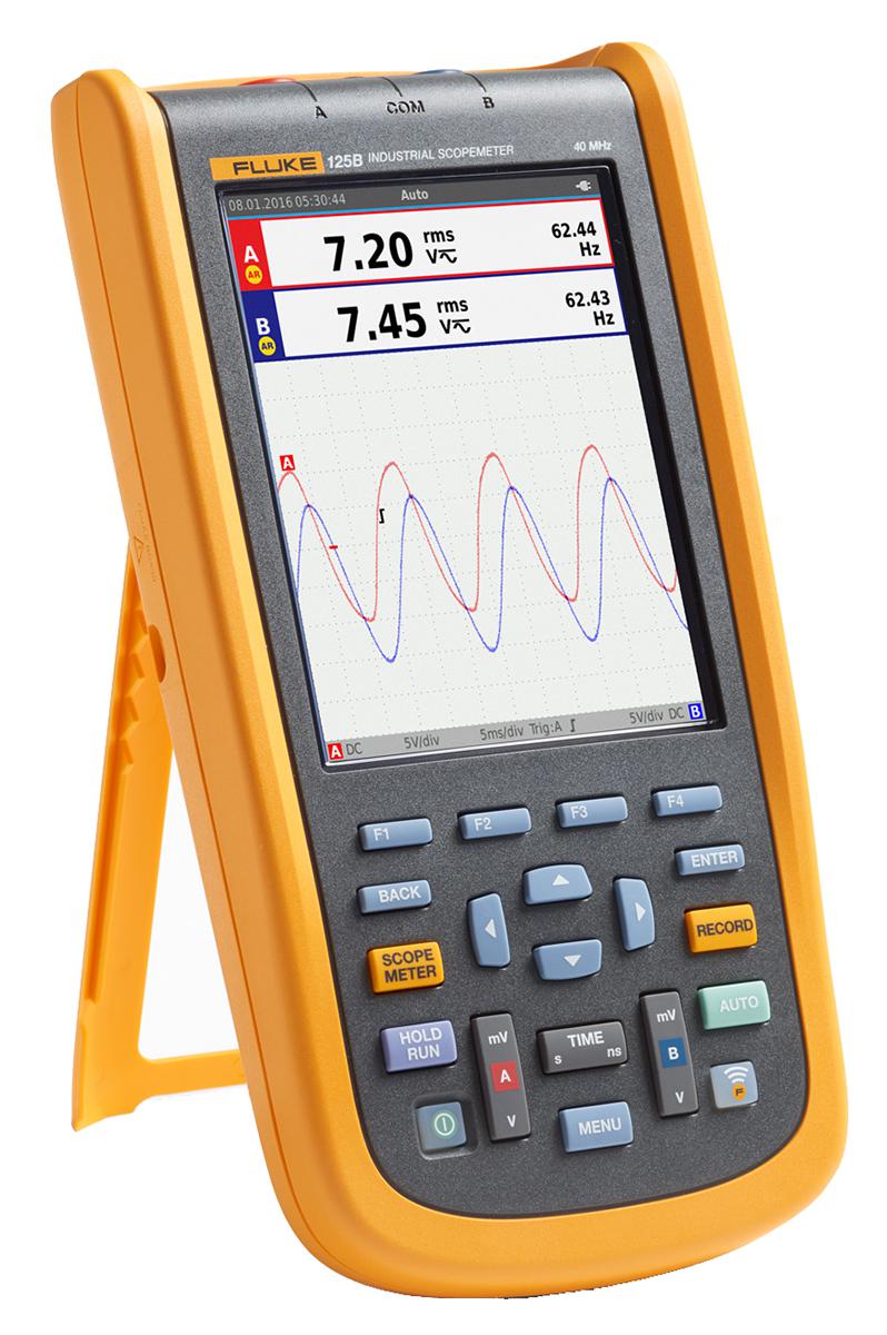Fluke 125B/UK/S 120B Series, 40MHz Handheld Oscilloscope, 2 Analogue Channels - RS Calibrated