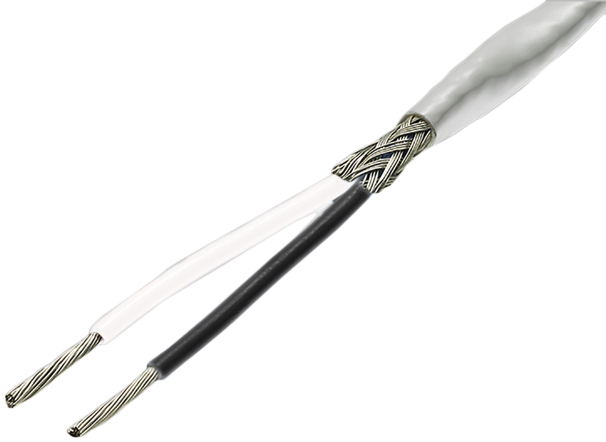 TE Connectivity 55A Series Black/White Hook Up Wire, 24 AWG, 19/36 AWG, 100m, ETFE, Fluoropolymer Insulation,