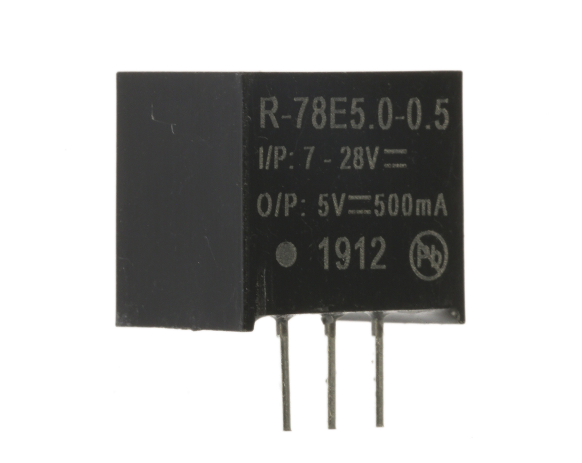 Recom Switching Regulator, Through Hole, 5V dc Output Voltage, 7 → 28V dc Input Voltage, 500mA Output Current, 1