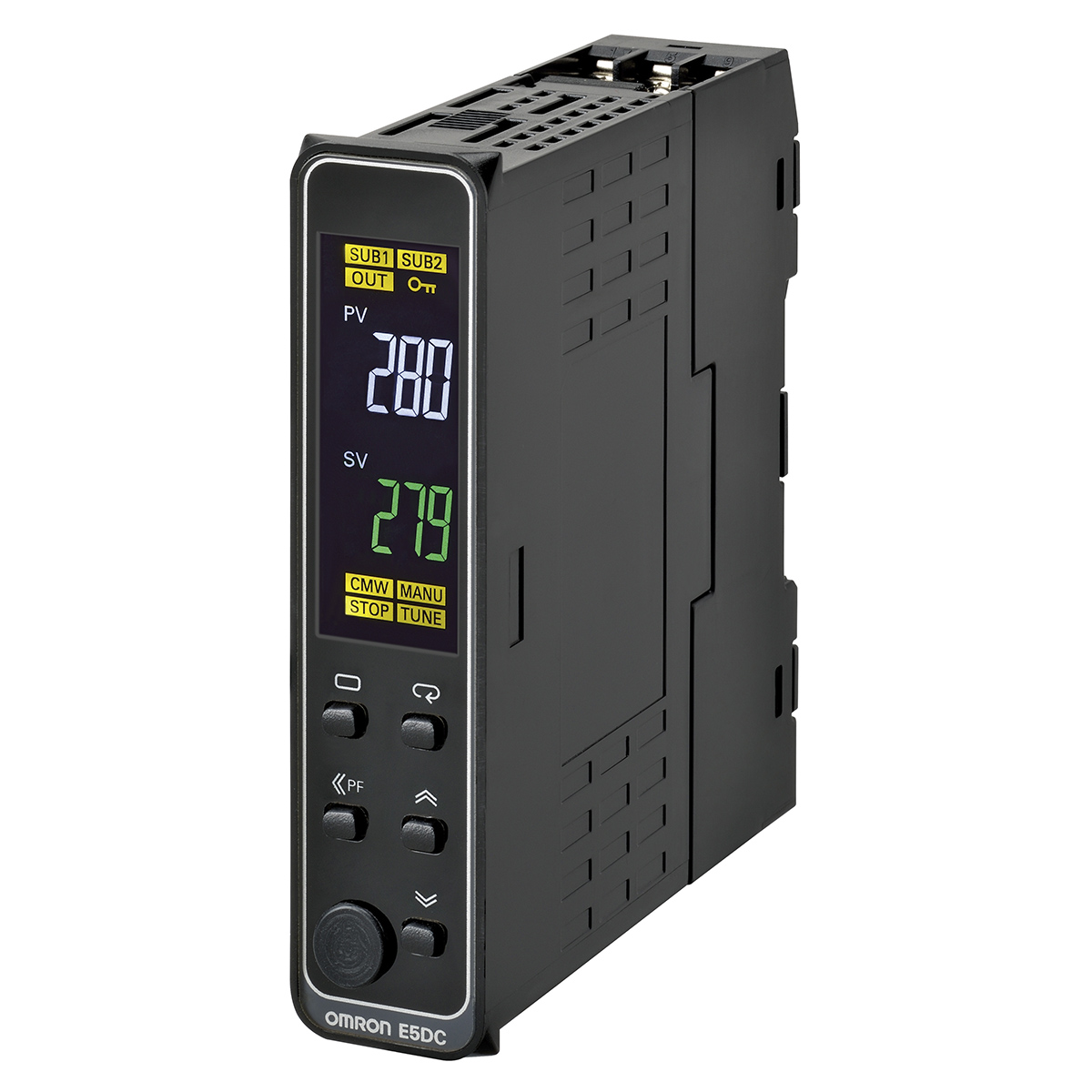 Omron E5DC DIN Rail, Panel Mount PID Temperature Controller, 48 x 48mm 1 Input, 2 Output Relay, 24 V ac/dc Supply
