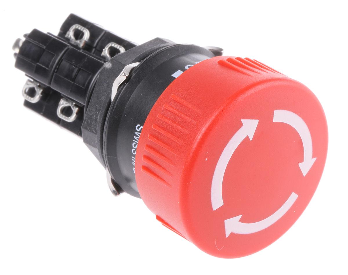 EAO Maintained Emergency Stop Push Button, Panel Mount, DPST, IP65