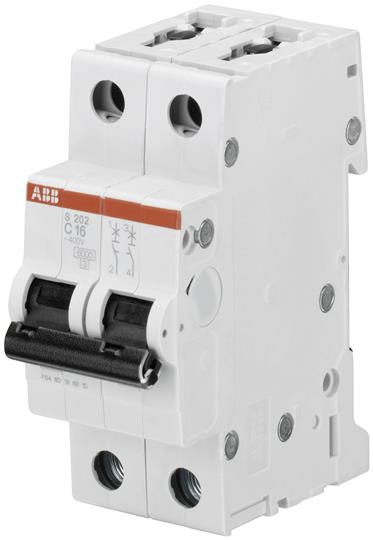 ABB System Pro M Compact S200 MCB, 2P, 500mA Curve C, 440V AC, 125V DC, 10 kA Breaking Capacity
