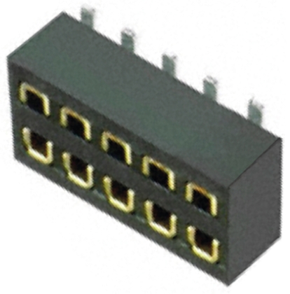 HARWIN Straight Surface Mount PCB Socket, 10-Contact, 2-Row, 1.27mm Pitch, Solder Termination
