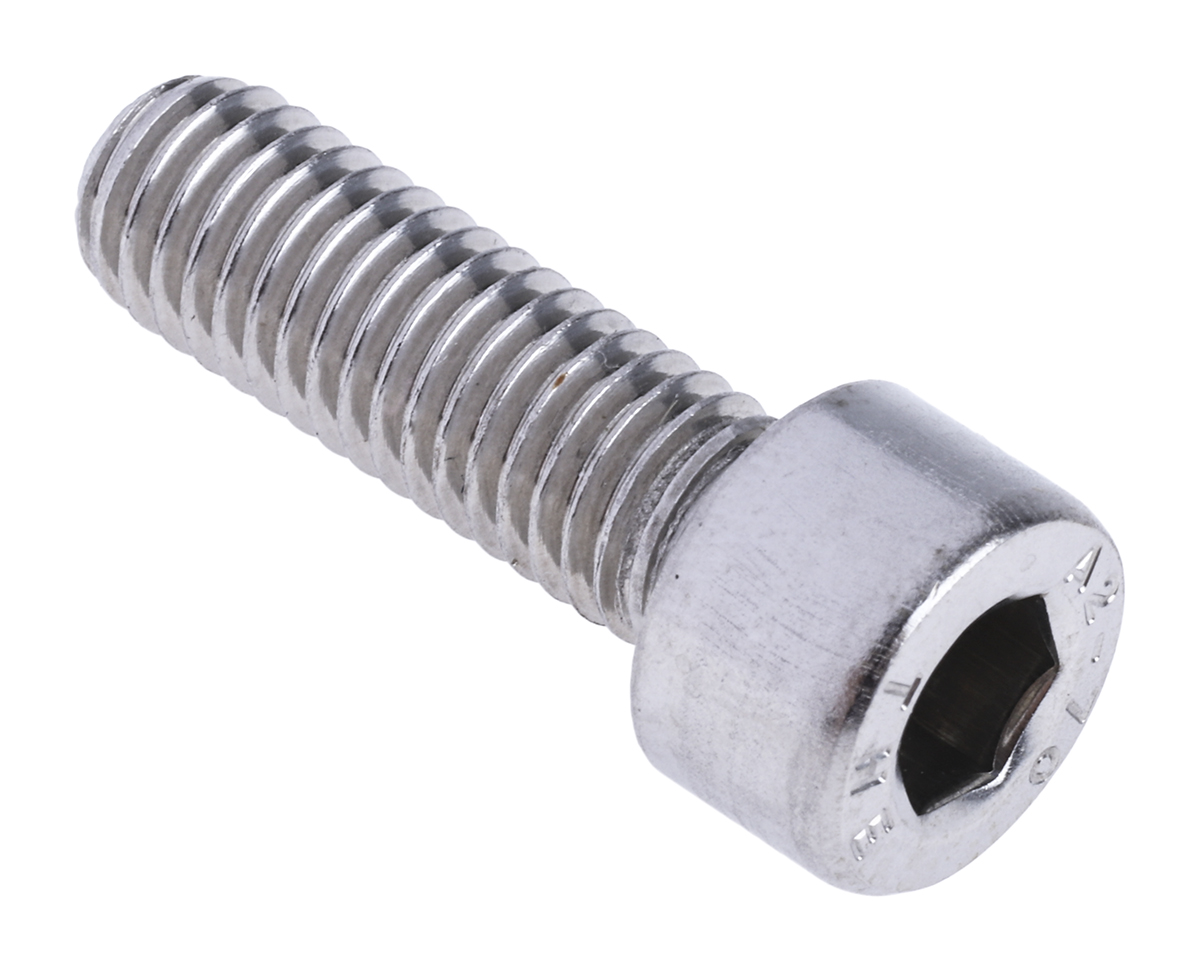 RS PRO Plain Stainless Steel Hex Socket Cap Screw, DIN 912, M8 x 25mm
