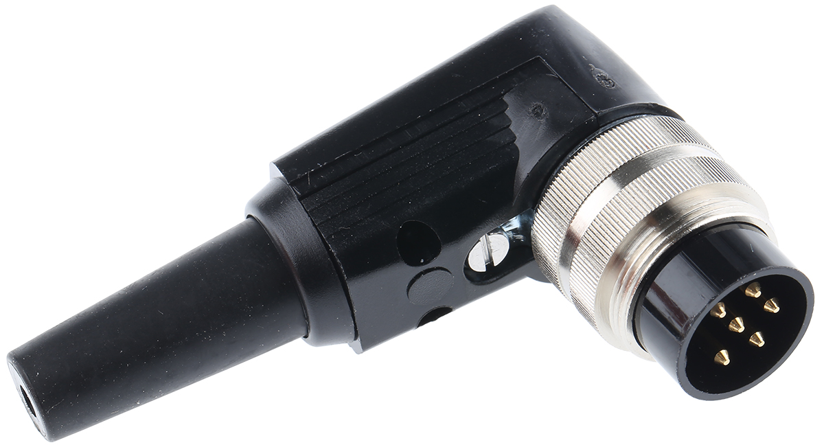 Lumberg, WSV 6 Pole Right Angle M16 Din Plug, DIN EN 60529, 5A, 250 V ac IP40, Male, Cable Mount