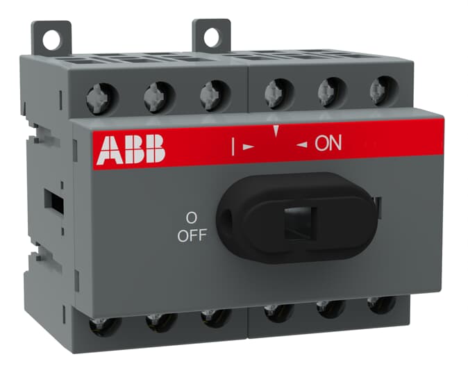 ABB OT Pole Base Mounting Switch Disconnector - 16A Maximum Current, 7.5kW Power Rating, IP20