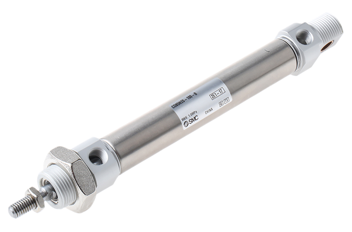 SMC 100 mm Pneumatic Piston Rod Cylinder - CD85 Series, Double Acting Acting