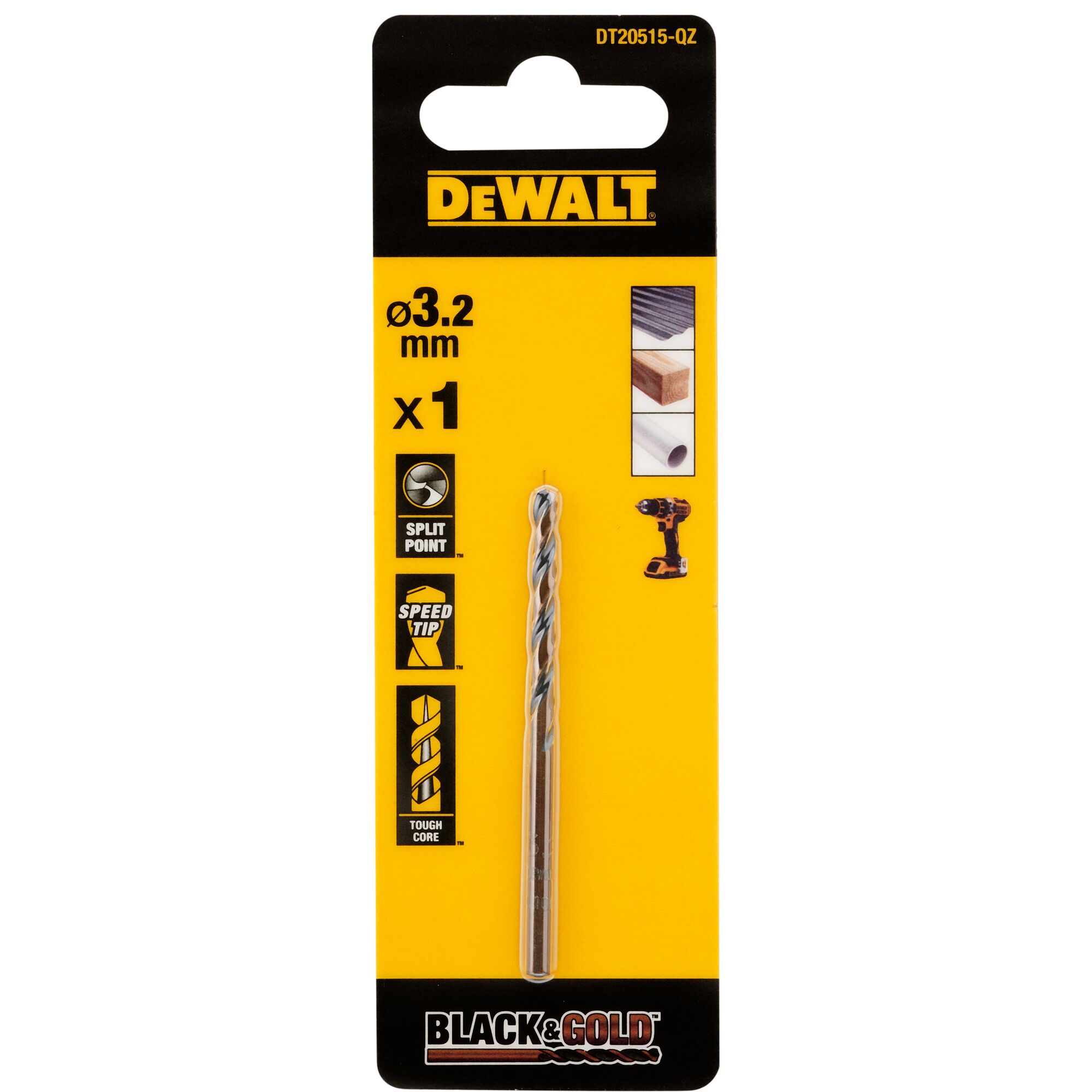 DeWALT DT205 Series HSS Twist Drill Bit for Metal, 3mm Diameter