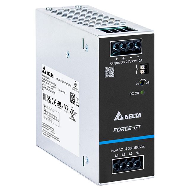 Delta Electronics DRF-240W Switched Mode DIN Rail Power Supply, 90 → 264V ac ac Input, 24V dc dc Output, 10A