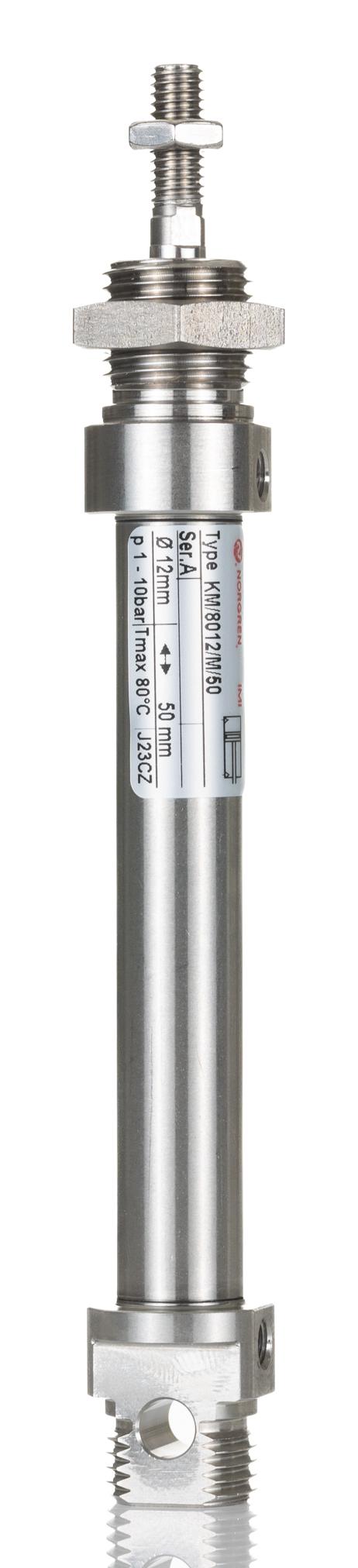 Norgren Double Acting Cylinder - KM/8012/M/50 12 mm Bore, 50 mm KM/8000/M Series, Double Acting Acting
