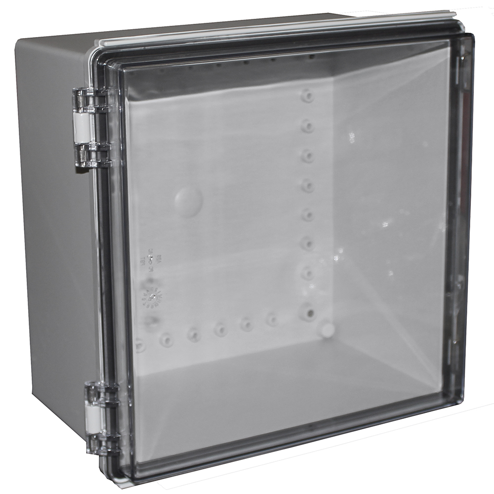 CAMDENBOSS X8 Series Grey ABS General Purpose Enclosure, IP67, IK08, Clear Lid, 300x300x180mm