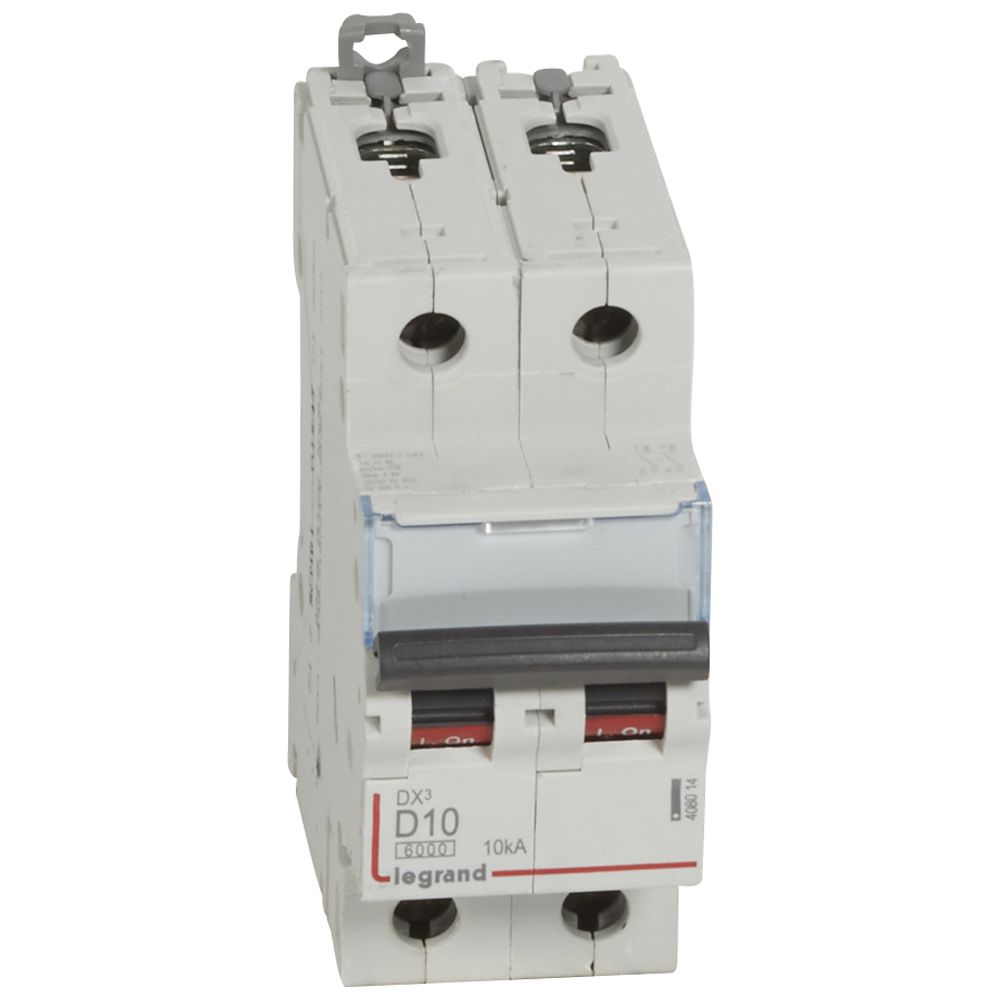Legrand Circuit Breaker, 2P, 10A Curve D, 400V AC, 10 kA Breaking Capacity