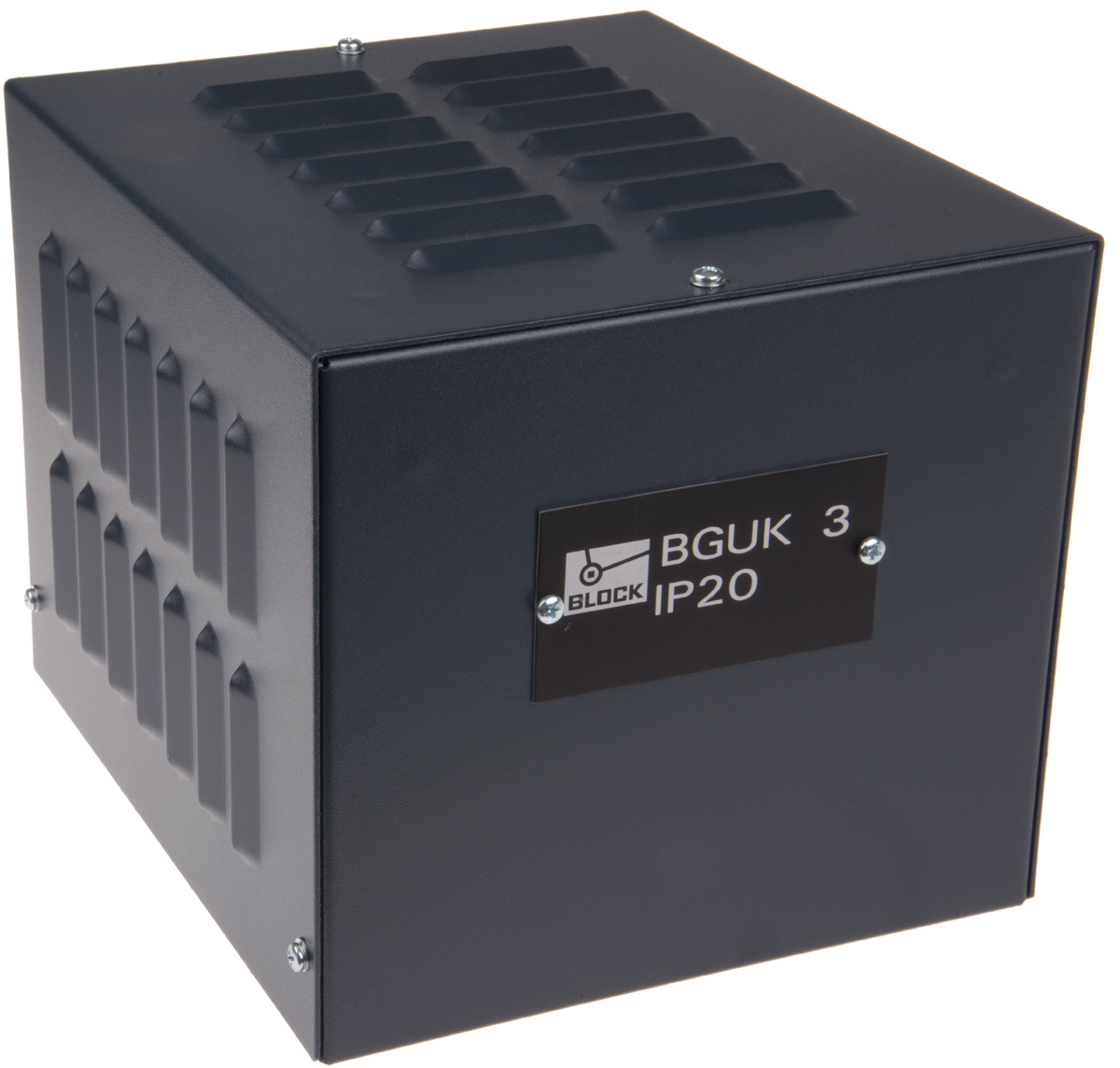 Block Blue Steel Power Supply Case, IP20, 210 x 230 x 270mm