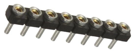 Samtec SL Series Straight Through Hole Mount PCB Socket, 8-Contact, 1-Row, 2.54mm Pitch, Solder Termination