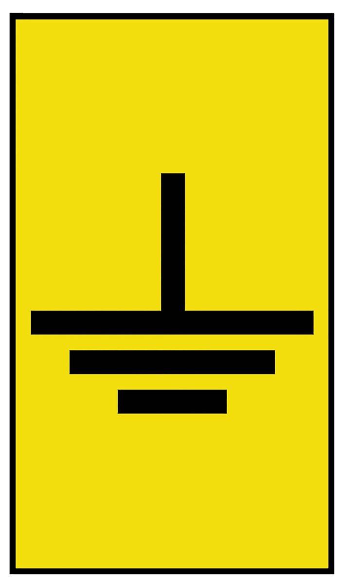 HellermannTyton Ovalgrip Slide On Cable Markers, Black on Yellow, Pre-printed "Earth", 2.5 → 6mm Cable, 901-10182