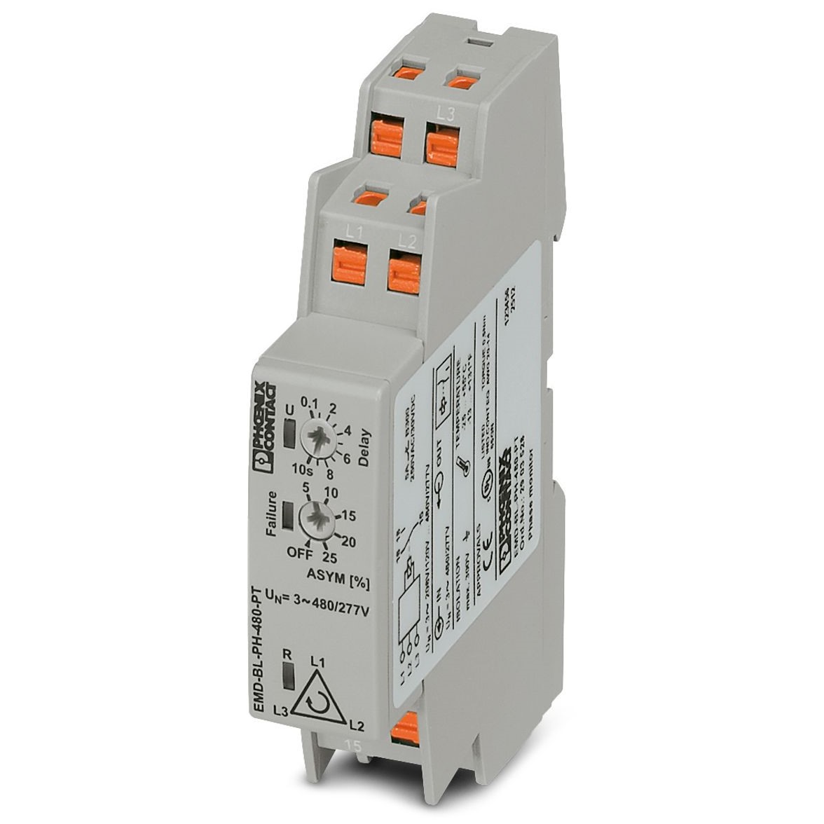 Phoenix Contact Phase Monitoring Relay, DIN Rail