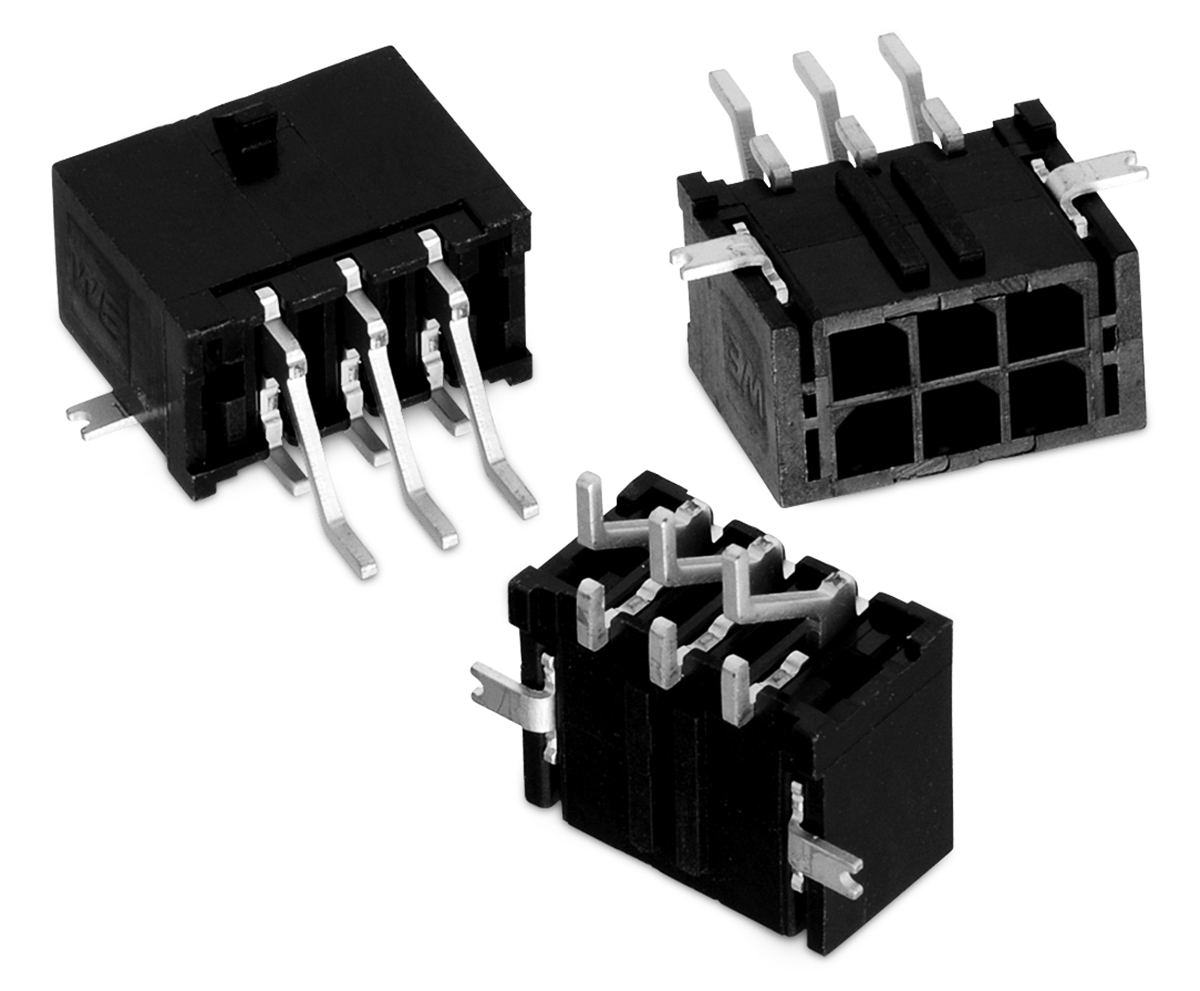 Wurth Elektronik WR-MPC3 Series Right Angle Through Hole PCB Header, 6 Contact(s), 3 mm Pitch, 2 Row, Shrouded