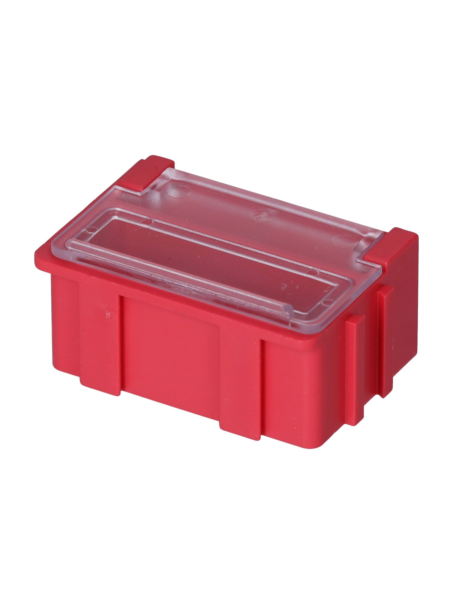 Licefa 1 Cell Red, Transparent Compartment Box, 21mm x 42.4mm x 29.4mm