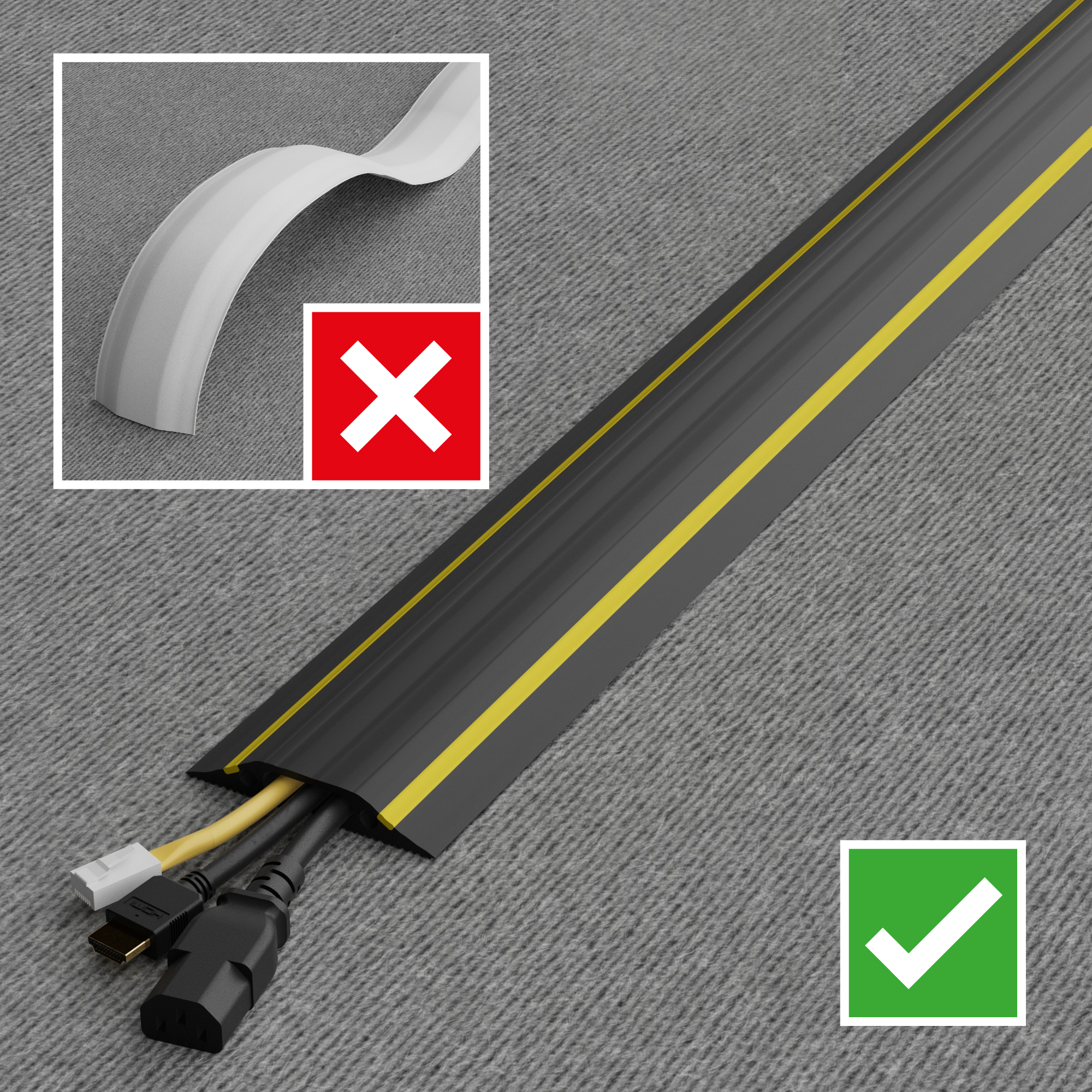 RS PRO 9m Cable Cover in PVC, 30mm Inside dia.