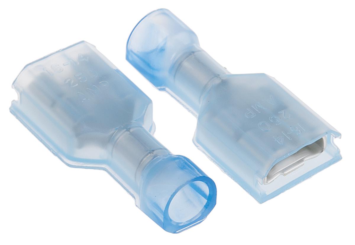 TE Connectivity Ultra-Fast Plus .250 Blue Insulated Female Spade Connector, Receptacle, 6.35 x 0.81mm Tab Size, 1.3mm²