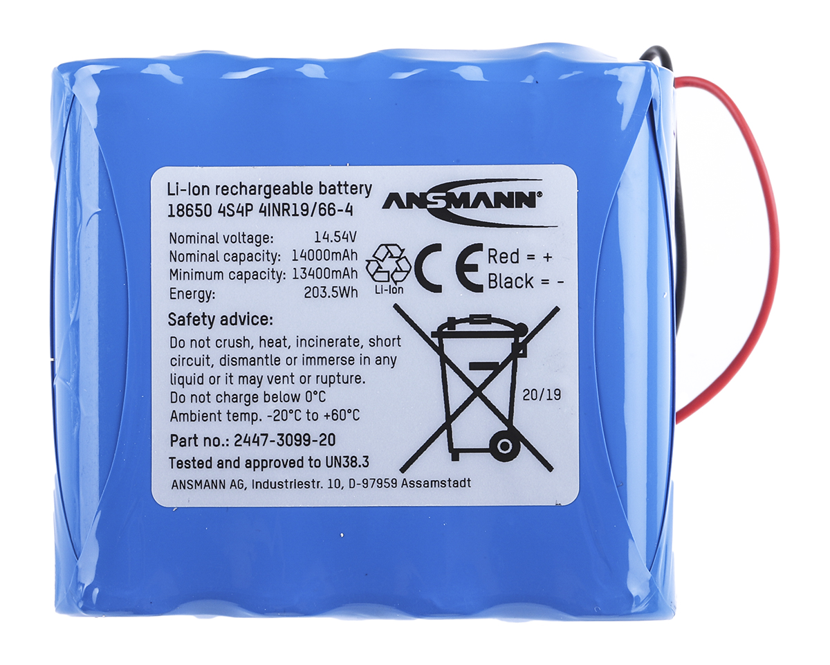 Ansmann 14.54V Lithium-Ion Rechargeable Battery Pack, 14Ah - Pack of 1