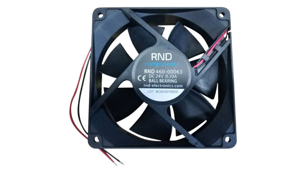 RND Axial Fan, 24 V dc, dc Operation, 114.7cfm, 4.8W, 200mA Max, 120 x 120 x 38mm