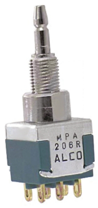 TE Connectivity Push Button Switch, Momentary, Panel Mount, 6.35mm Cutout, DPDT