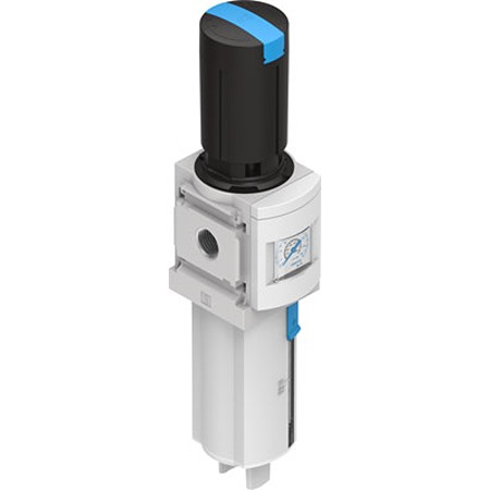 Festo MS6 Filter Regulator, 40μm, G 1/2, Manual, 20 bar, MS6-LFR-1/2-D6-E-R-M-RG-AS