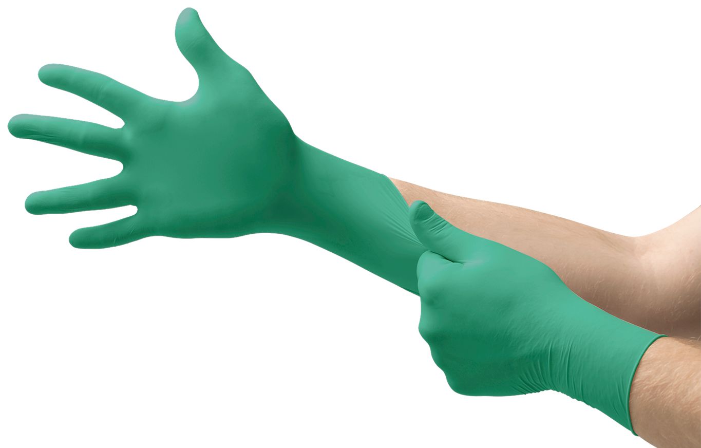 Ansell TouchNTuff Green Nitrile Work Gloves, Size 9, Nitrile Coating