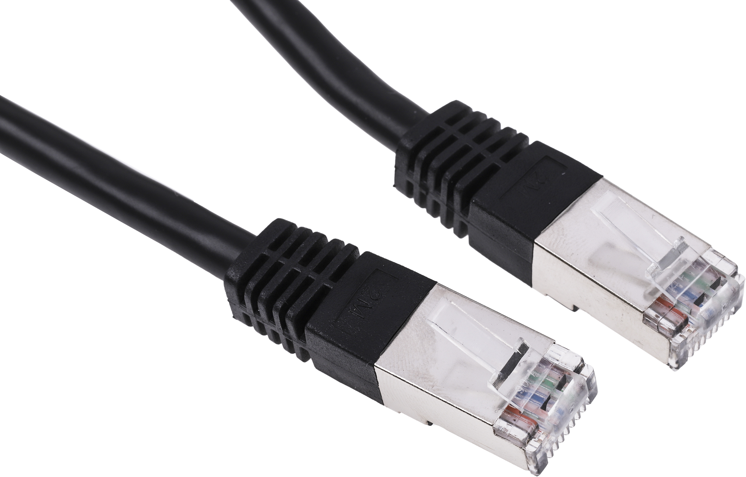 RS PRO, 2m Cat6, Black RJ45 to Male RJ45 Male, S/FTP Shielded, Terminated PVC Sheath