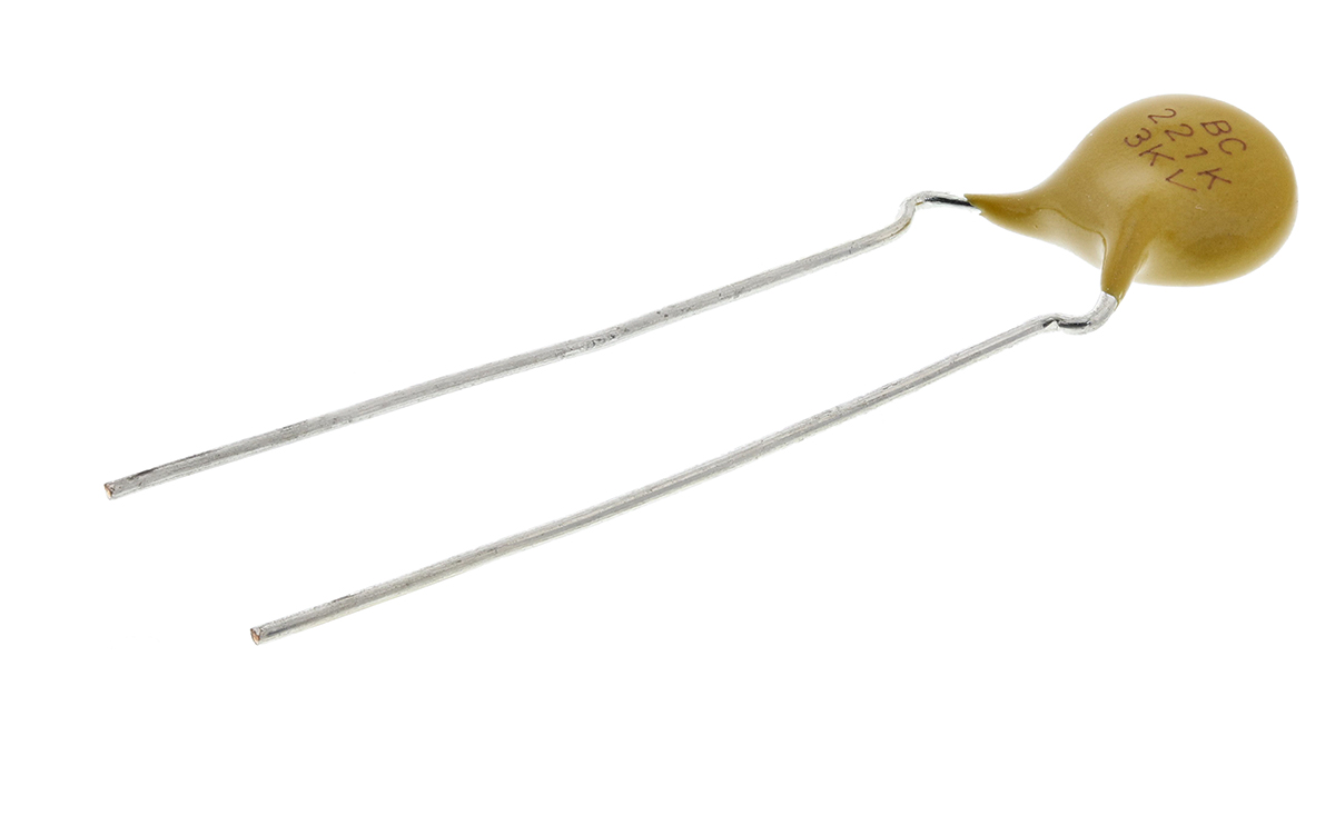 Vishay Single Layer Ceramic Capacitor (SLCC) 220pF 3kV dc ±10% S3N Dielectric, F, Through Hole +125°C Max Op. Temp.