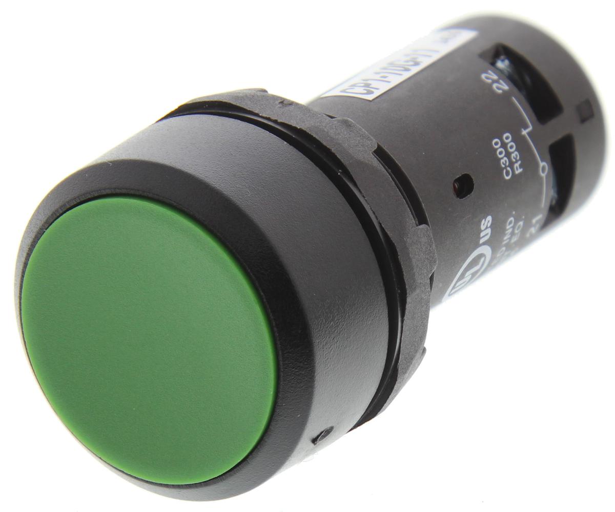 ABB Compact Series Push Button, Momentary, Panel Mount, 22mm Cutout, SPDT, 300V, IP69K