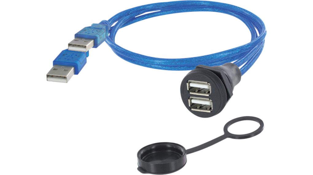 Encitech Connectors USB 2.0, Male USB A to , 0.5m