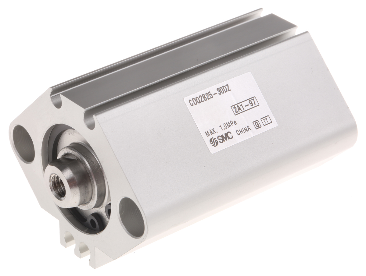 SMC Pneumatic Compact Cylinder - 25 mm Bore, 30 mm CDQ2 Series, Double Acting Acting