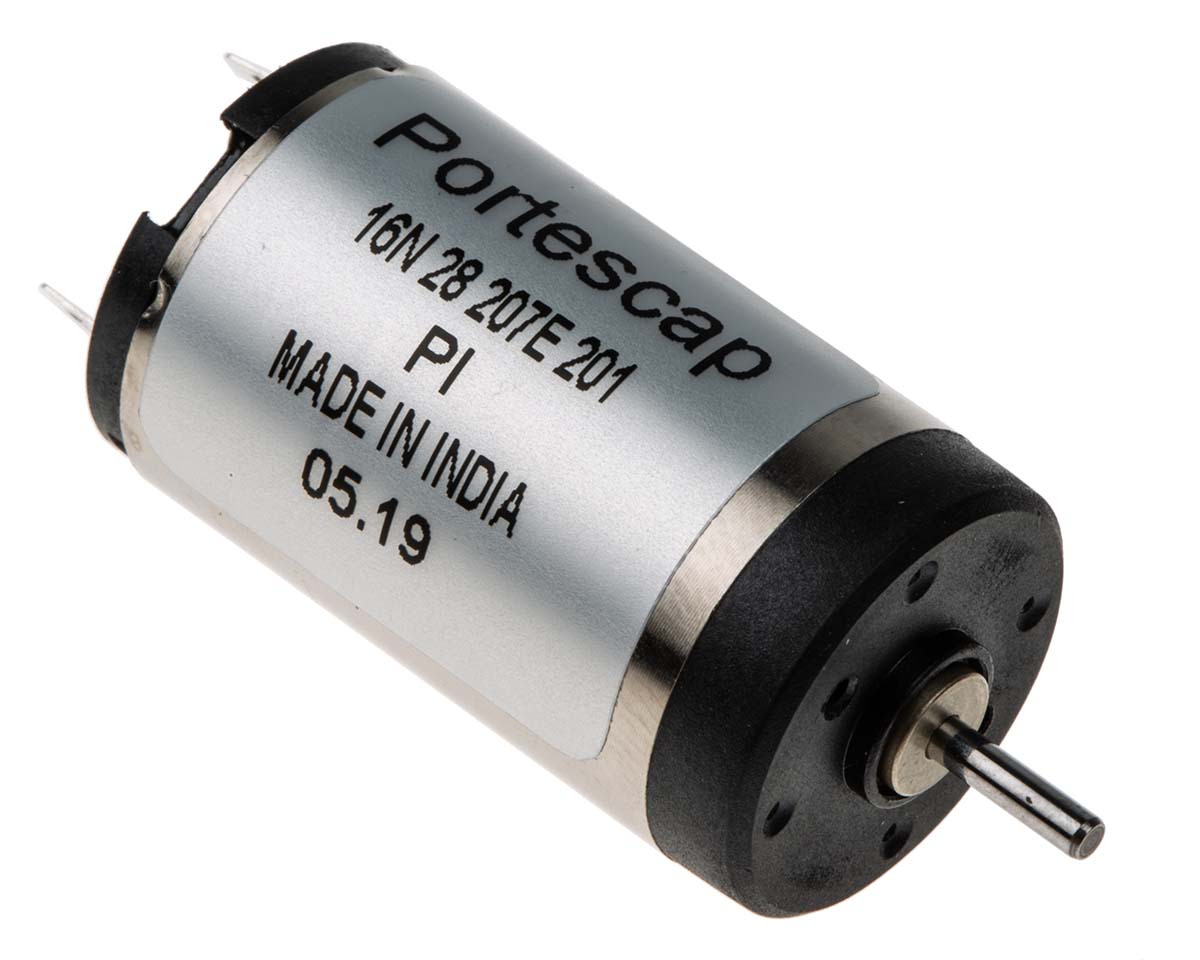 Portescap Brushed DC Motor, 2.3 W, 12 V dc, 2.4 mNm, 10800 rpm, 1.5mm Shaft Diameter
