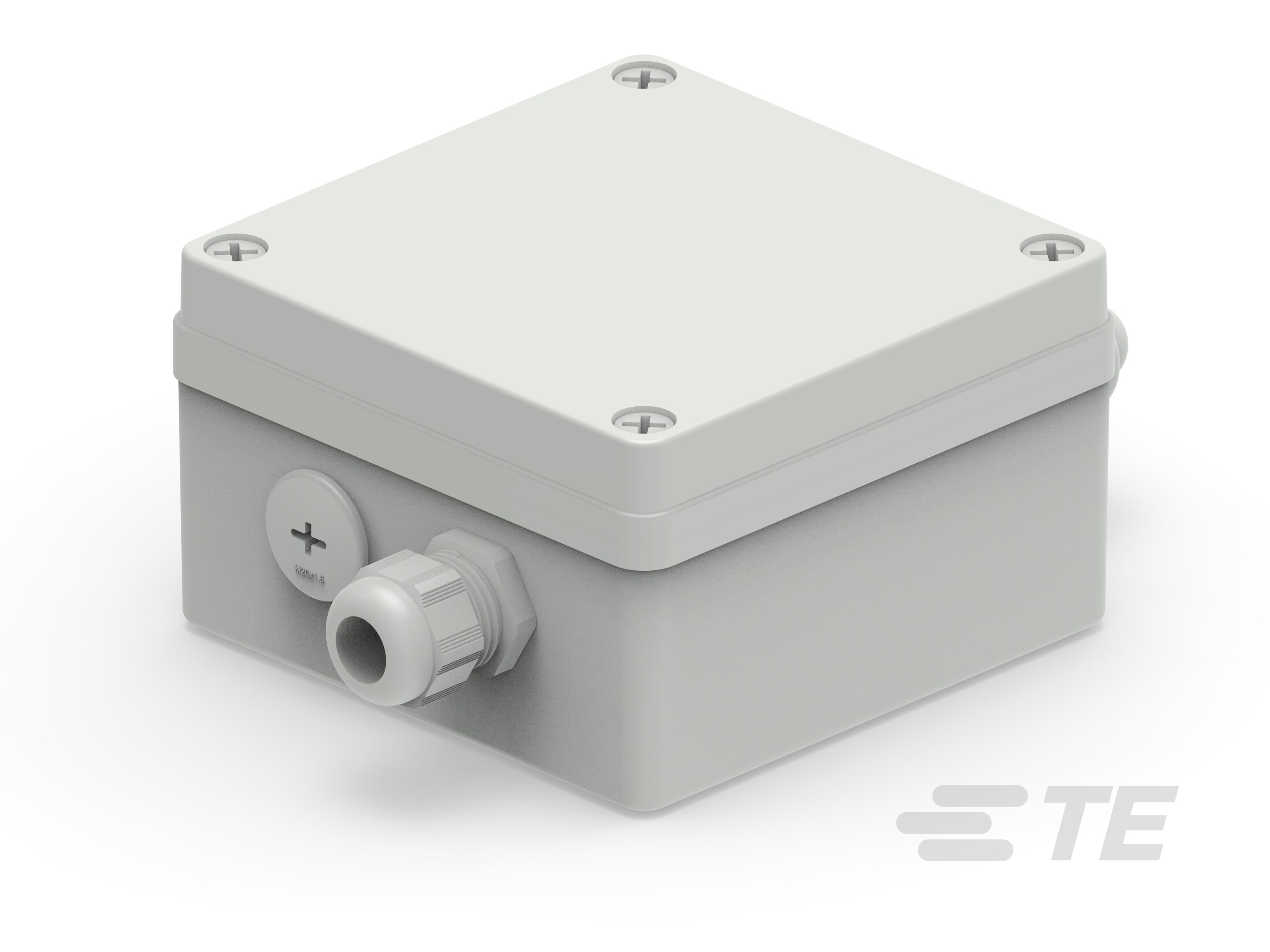 TE Connectivity 1SNS Series Grey Polycarbonate Junction Box, IP66, 193.9 x 125.6 x 76mm