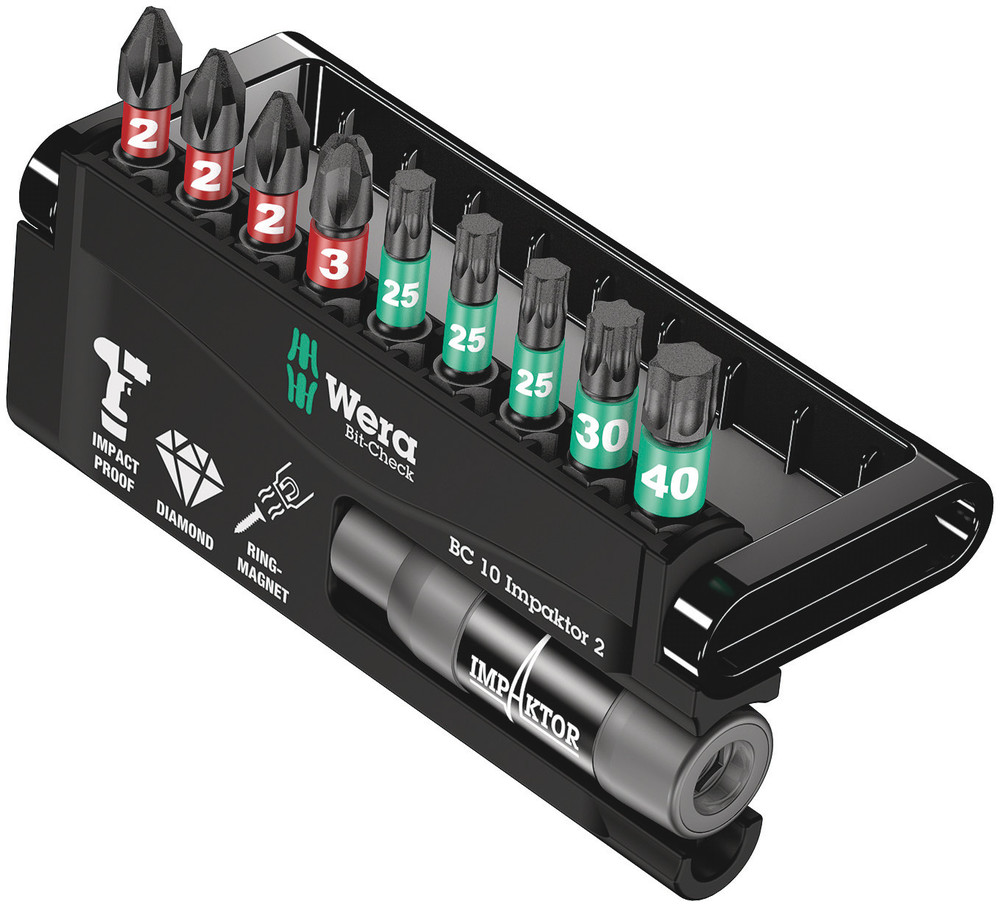 Wera 10 Pieces, Hexagon, Phillips