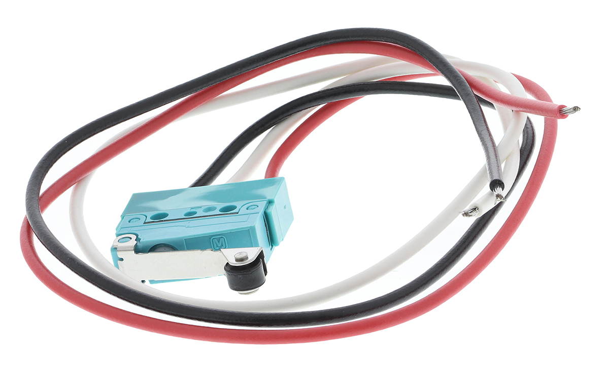 Panasonic Roller Lever Micro Switch, Pre-wired Terminal, 2 A @ 30 V dc, SP-CO, IP67