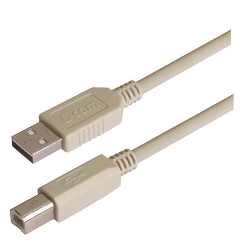L-Com USB 2.0, Male USB to Male USB B, 300mm