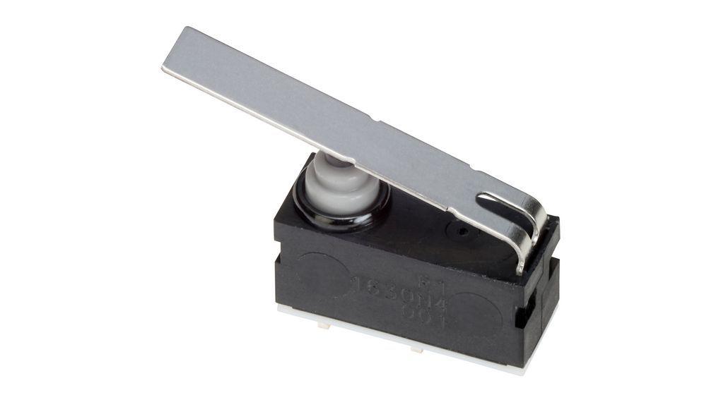 Omron Leaf Lever Subminiature Micro Switch, Left Angle PCB Terminal, SPST, IP67