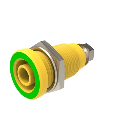 Schutzinger Green/Yellow Female Banana Connector, 4 mm Connector, M4 Thread Termination, 32A, 1.5 kV dc, 1 kV dc, 600 V