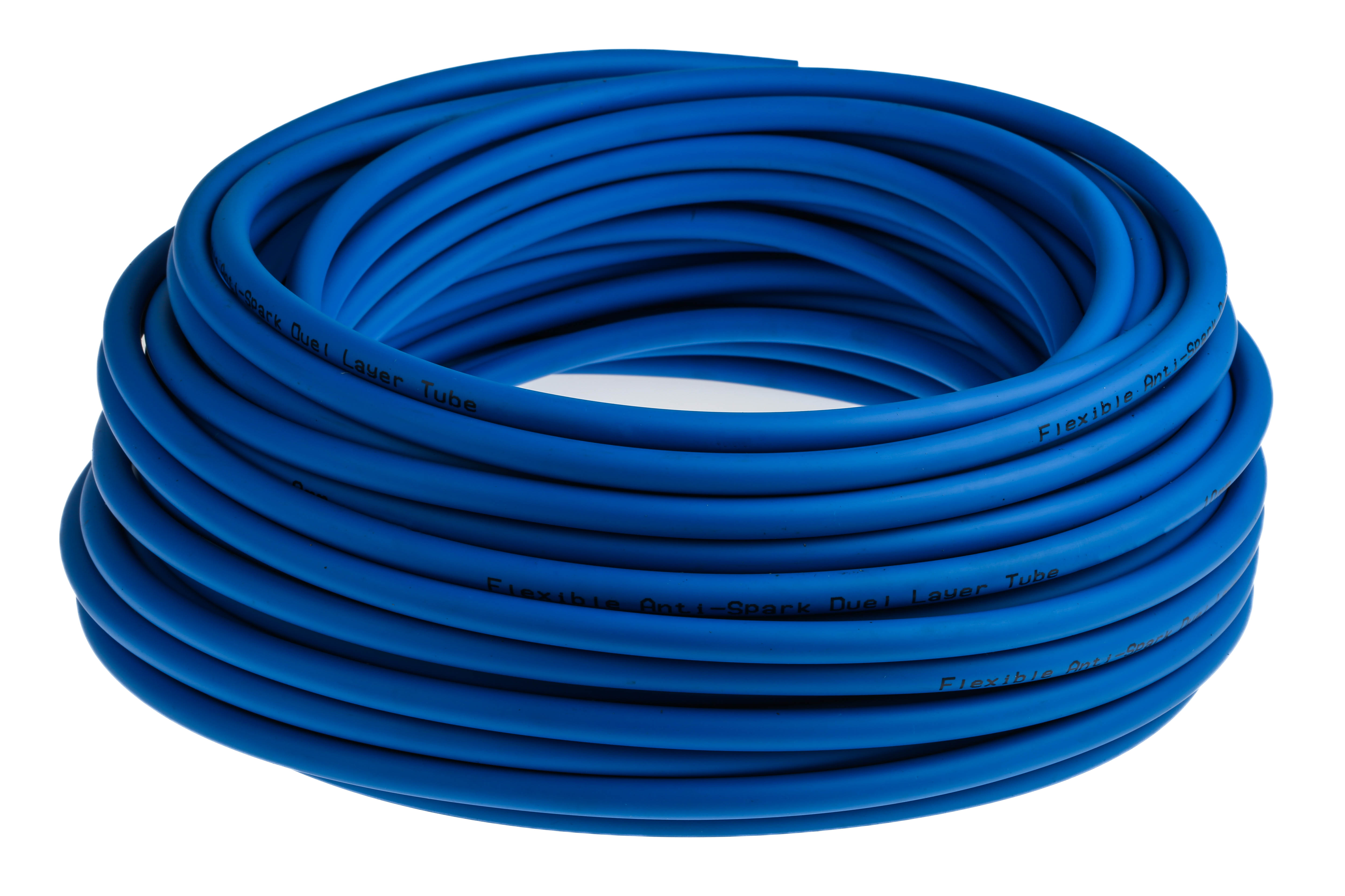 RS PRO Compressed Air Pipe Blue PUR, PVC 6mm x 30m