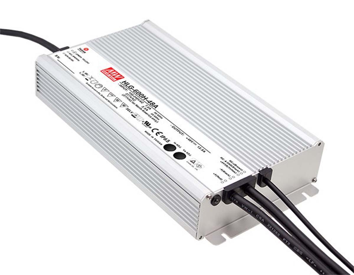 MEAN WELL LED Driver, 48V Output, 600W Output, 12.5A Output, Constant Voltage Dimmable
