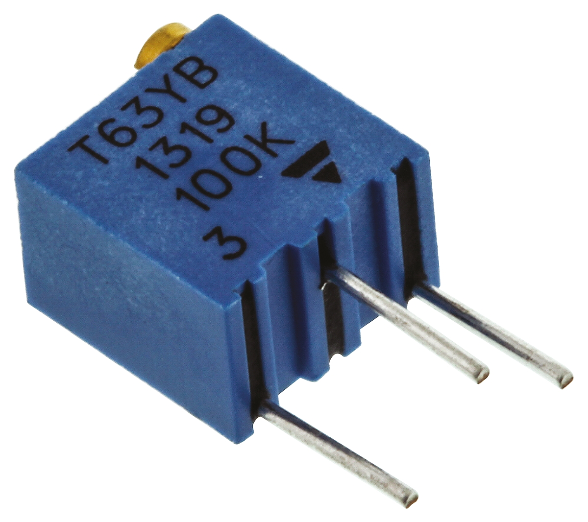 100kΩ, Through Hole Trimmer Potentiometer 0.25W Top Adjust Vishay, T63