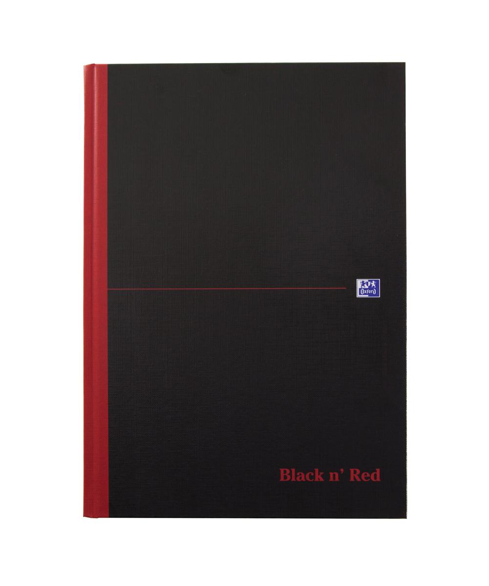 Black n Red A4 Casebound Hardcover Notepad, 96 Ruled Sheets