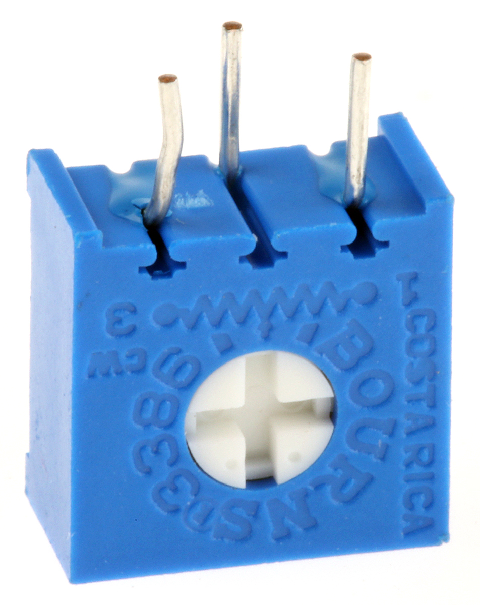 1kΩ, Through Hole Trimmer Potentiometer 0.5W Bourns, 3386