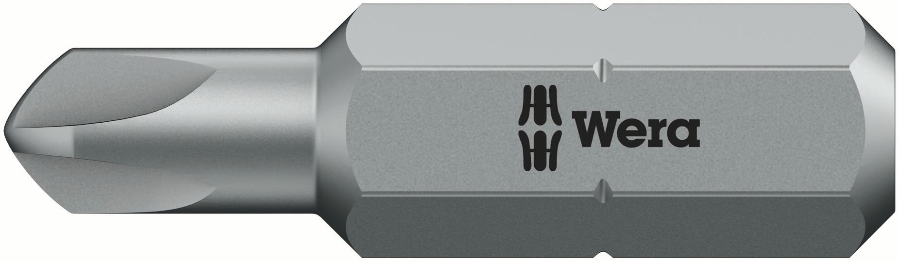 Wera Torq-Set Screwdriver Bit, TQ6 Tip, 1/4 in Drive, Hexagon Drive, 25 mm Overall