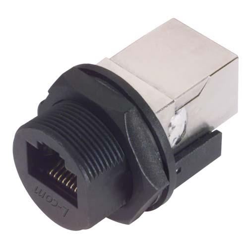 L-Com WPRJ Series Single-Port RJ45 Ethernet Coupler, Cat5e, Shielded