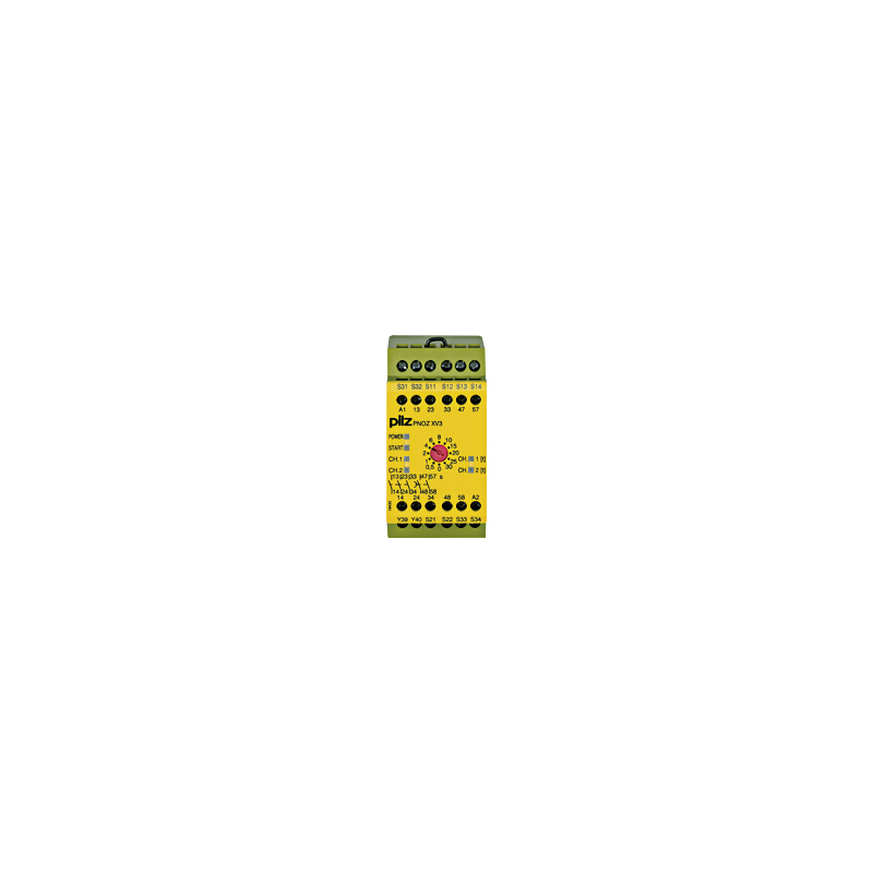 Pilz 774540 Safety Relay 24V dc, Single/Dual-Channel 5 Safety Contacts